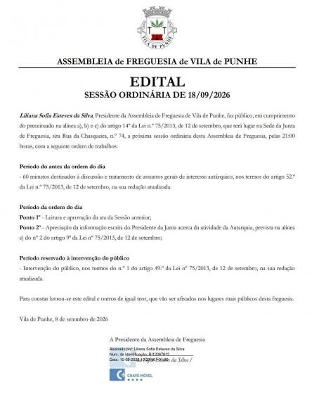 Edital - Sess&atilde;o Ordin&aacute;ria