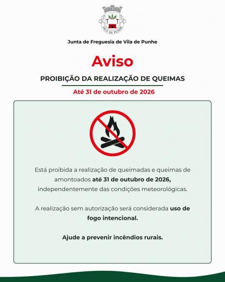 AVISO | Proibi&ccedil;&atilde;o da Realiza&ccedil;&atilde;o de Queimas