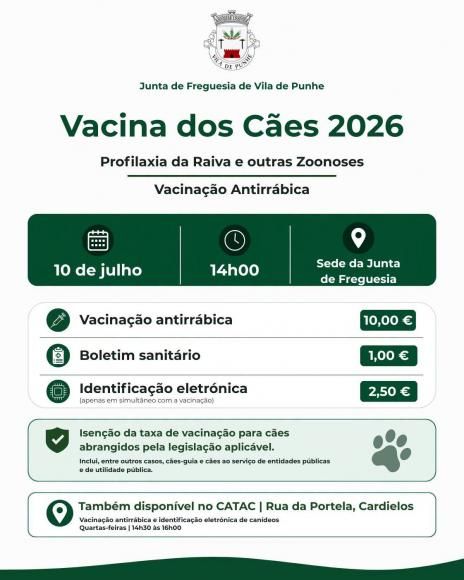 Vacina dos C&atilde;es 2026 | Profilaxia da Raiva e outras Zoonoses