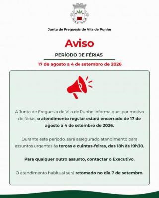Aviso | Per&iacute;odo de F&eacute;rias