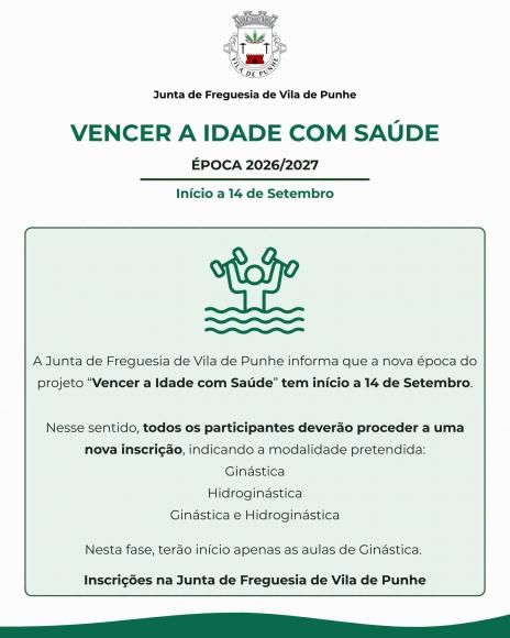 Vencer a Idade com Sa&uacute;de | 2026/2027